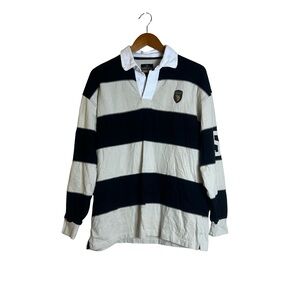 Guinness men’s striped long sleeve polo shirt